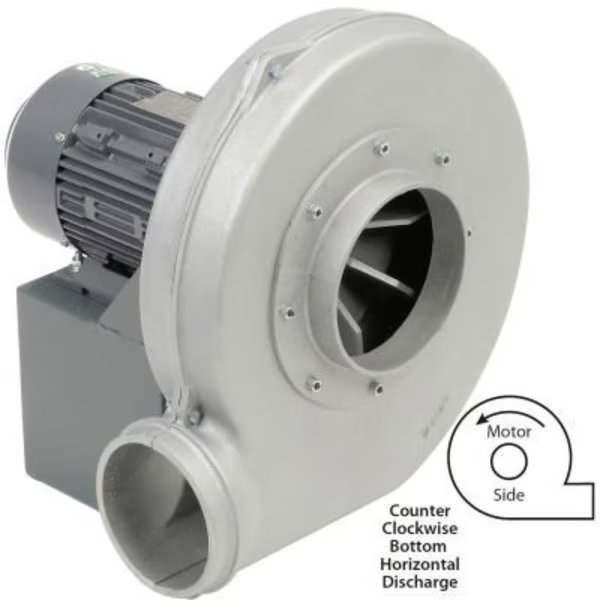 Global Industrial„¢ Aluminum TEFC Blower, 1 HP, 3 Phase, CCW, Bottom Horiz., 575 CFM, Americraft Mfg, Mfr#: HADP9-1-T-TE-CCWBH